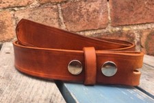 Natural Veg Tan Press Stud Snap Belt Choice of Colour Handmade 100% Real Leather