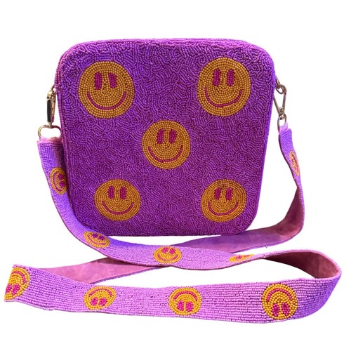 Beaded smiley face rainbow - beaded,