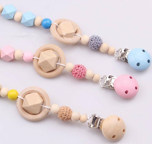 Wooden baby pacifier chain - baby,