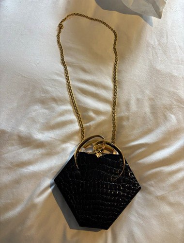 Lalique black leather croc - black,
