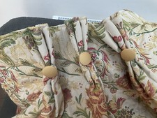 Vintage Thick Tapestry Lined Curtains Cottage Country Home Floral Pleated VGC