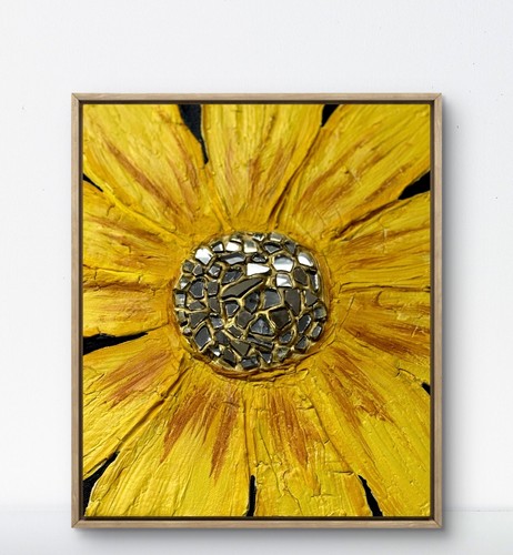 Original texured flower art - texured,