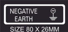 Negative Earth Decal Sticker black for vehicles, classic car 4 x 4  80 x 26mm