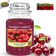 Yankee Candle Scented Candle | Black Cherry Large Jar Candle | Long Burning Cand