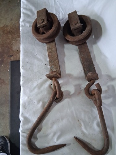 Pair vintage butcher meat - pair,