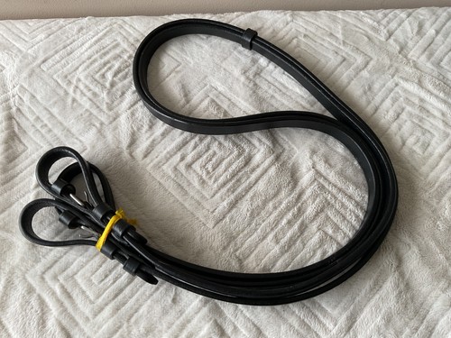 Black double bridle reins 1cm - double,