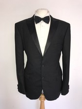 DKNY - Mens Slim Fit BLACK WOOL Dinner SUIT - 46 Reg - W40 L32 - NICE TUXEDO
