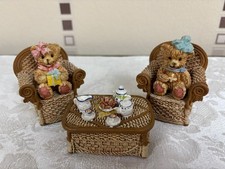 Set of Ceramic Teddy Bear Figures and Table