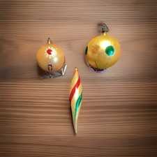 3 Unusual Yellow Mercury Glass