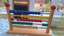 Abacus Wooden Toy With Prime Colour Beads . In VGC 