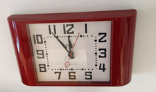 Vihtage Metro Diner Style RED Freestanding Or Wall Clock Newgate Working RARE!!!