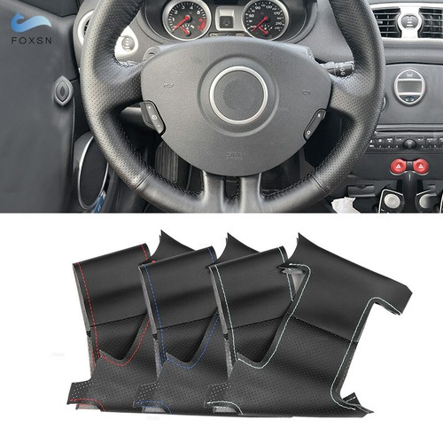 Car black leather - leather, steering