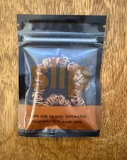 NEW ~ Slip Pure Silk Skinny Scrunchie ~ Brown w/ Black Polka Dot ~ SEALED