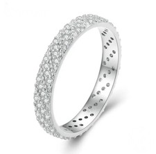 Sparkling CZ Band Ring Genuine