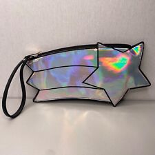 Rare ASOS Daisy Street Holographic Shooting Star Clutch Bag ~ Wrist Strap ~ Zip