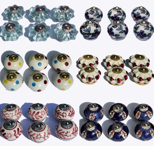 Vintage ceramic glass knobs - vintage,