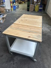 Warehouse Packing Table With Aluminum Frame & 4 Rubber Wheels With Brakes Used