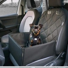 AHUKU Dog Car Seat with Belt and Strong Padded Sides - Waterproof Pet Booster