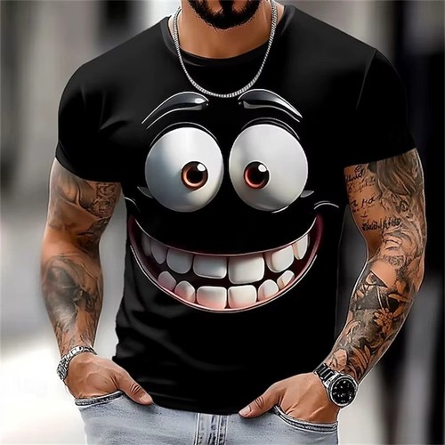 Mens funny face - print, t