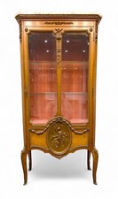 Antique French Kingwood Vitrine Cabinet – Gilt Bronze Display Case, c.1890