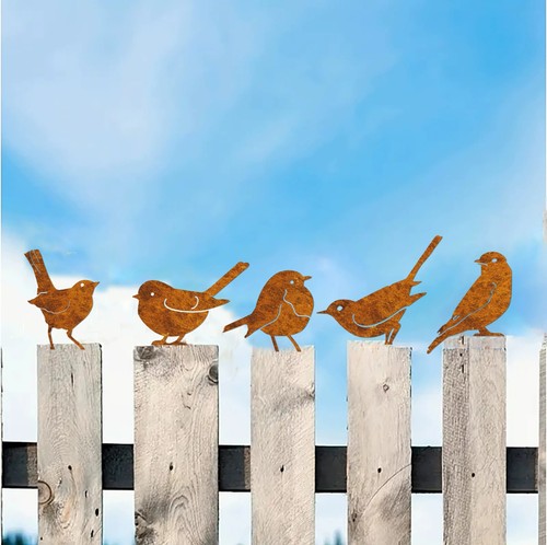 Pcs rusty metal birds garden - pcs,