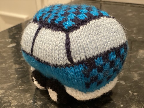 Hippy hand knitted camper van - hand,