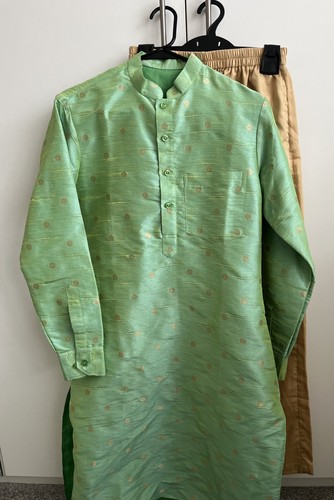 Indian light green gold boys - light,