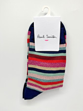 Paul Smith Clarisa Glitter Multi Stripe Swirl Navy Womens Socks