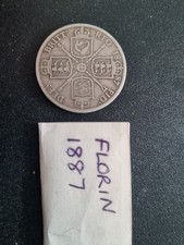 1887 Silver Florin Coin Queen Victoria