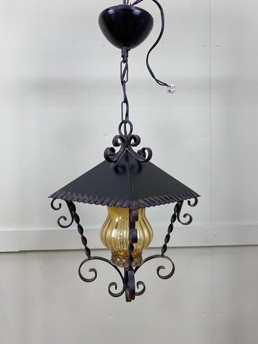 Wrought iron amber glass - wrought,