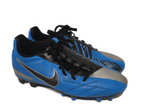 NIKE T90 LASER IV FOOTBALL BOOTS 472541-400 BLUE BLACK LACE-UP UK SIZE 8/EU 42.5