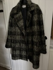 Brora Women's Double Breasted Wool & Mohair Jacket/Coat Generous Size 12