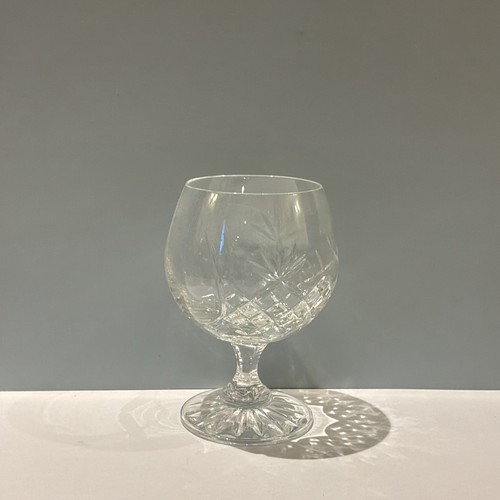 Clear cut glass brandy - cut,