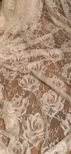 Ivory Floral Lace Fabric 58'' PRICE PER METER