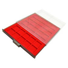 Coin Display Tray Box with Drawer for 30 Coins – 38mm Square Slots Organiser /6