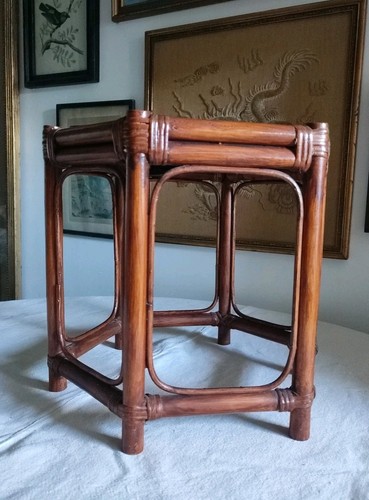 Vintage bamboo side - bamboo, table