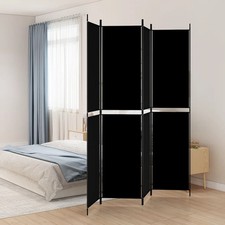 4-Panel Room Divider Black