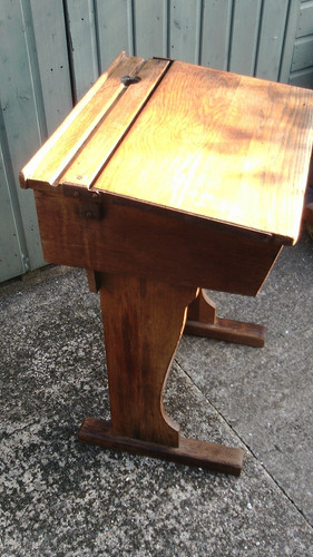 Vintage single oak - school, desk