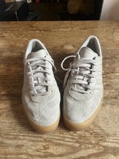 Womens Adidas SAMBA Beige Suede Trainers UK 6 EU 39.5 - Wedge Gum Sole