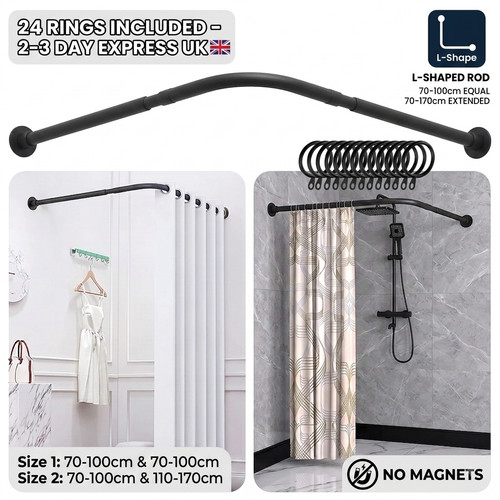 Shaped shower curtain rod - shaped,