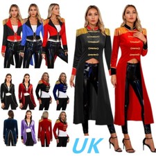 UK Women's Circus Ringmaster Tailcoat Jacket Carnival Showman Cosplay Costumes