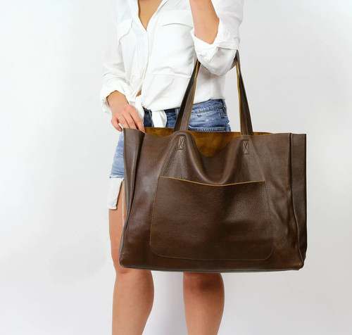 Large brown leather - large,