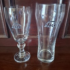 Arc Pint & 1/2 Pint Draught Beer Glasses Mismatched Pair Home Bar Pub