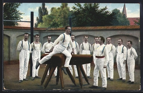 Gymnast the pommel - pommel, horse