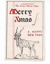 WW1 King's African Rifles 4/6 Bttn Christmas Card