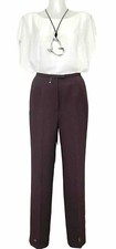 PRECIS PETITE Dark Heather Lined Tailored Tapered Leg Trousers UK 10 (Like An 8)