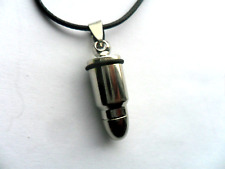 Unusual Stainless Steel Bullet Cord Necklace  Removeable Tip