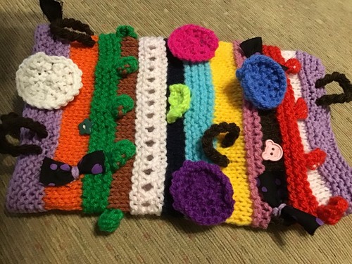 Hand knitted sensory twiddle - hand,