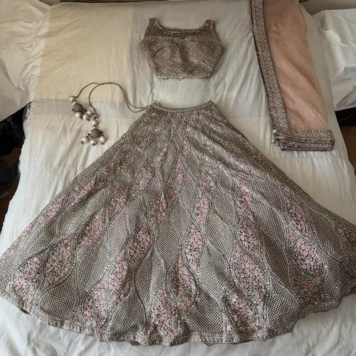 Pink silver heavy embellished - silver,