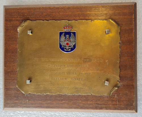 Brass plaque presented - plaque, the